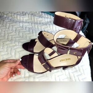 CLEARANCE Nine West Open Toe Heels, sz 9, Plum